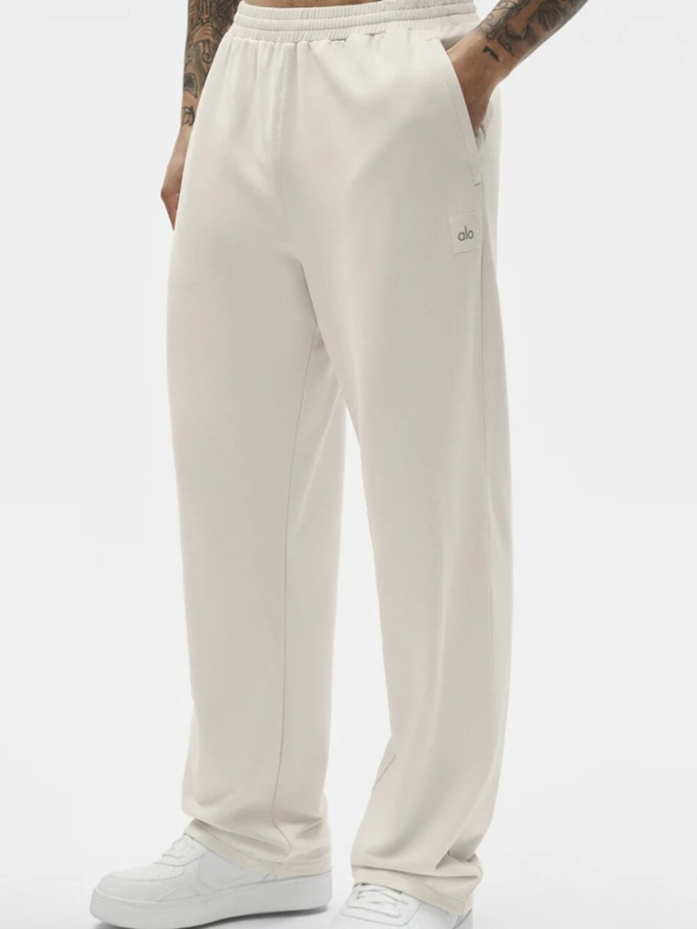 Alo Yoga Double Take Relaxed Straight-Leg Pants In Bone - Men's Size Medium
